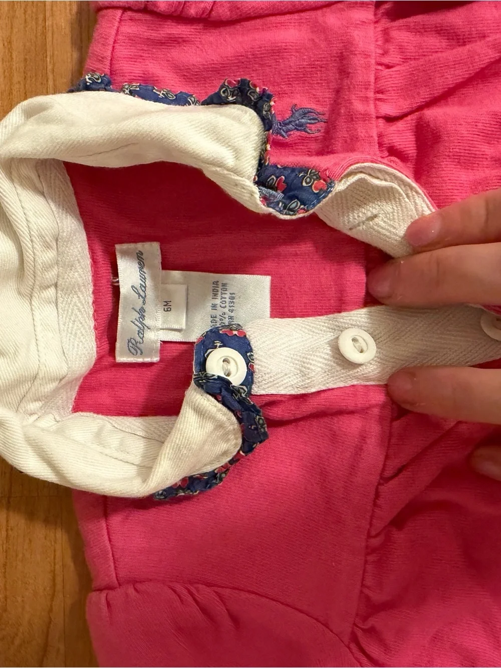 Ralph Lauren Bright Pink Infant Long-Sleeve Polo Romper